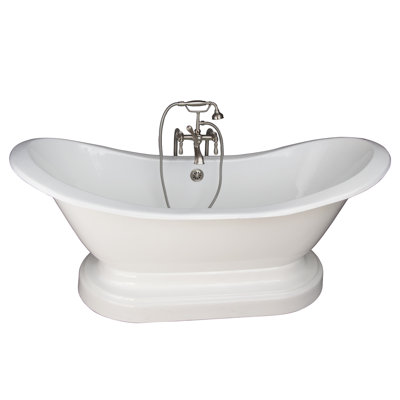 72 " L x 30 " W Freestanding and Mounting / Installation Required Soaking Cast Iron Bathtub