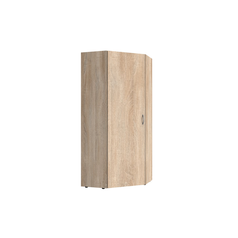 Enkhtuya 1 Door Wood Wardrobe, Oak Sawed Raw