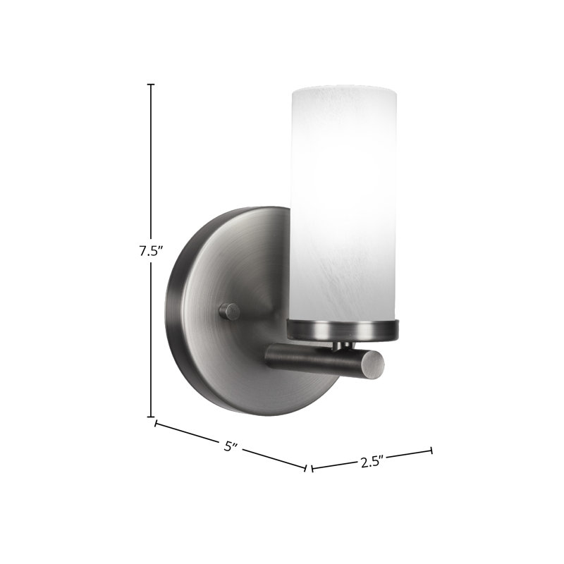 Nevena Wall Sconce Shown With 2.5” Glass, Graphite, Colorful