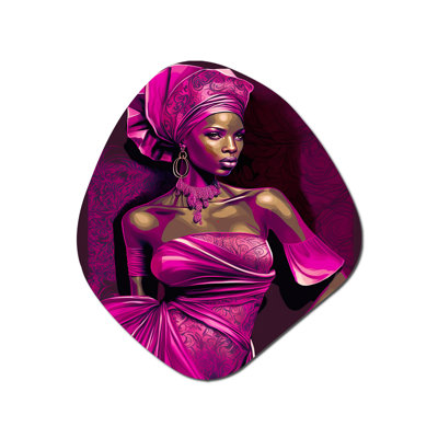 Vintage High Fashion African American Model I - Fashion Woman Metal Wall Sculpture - Nebula Shape