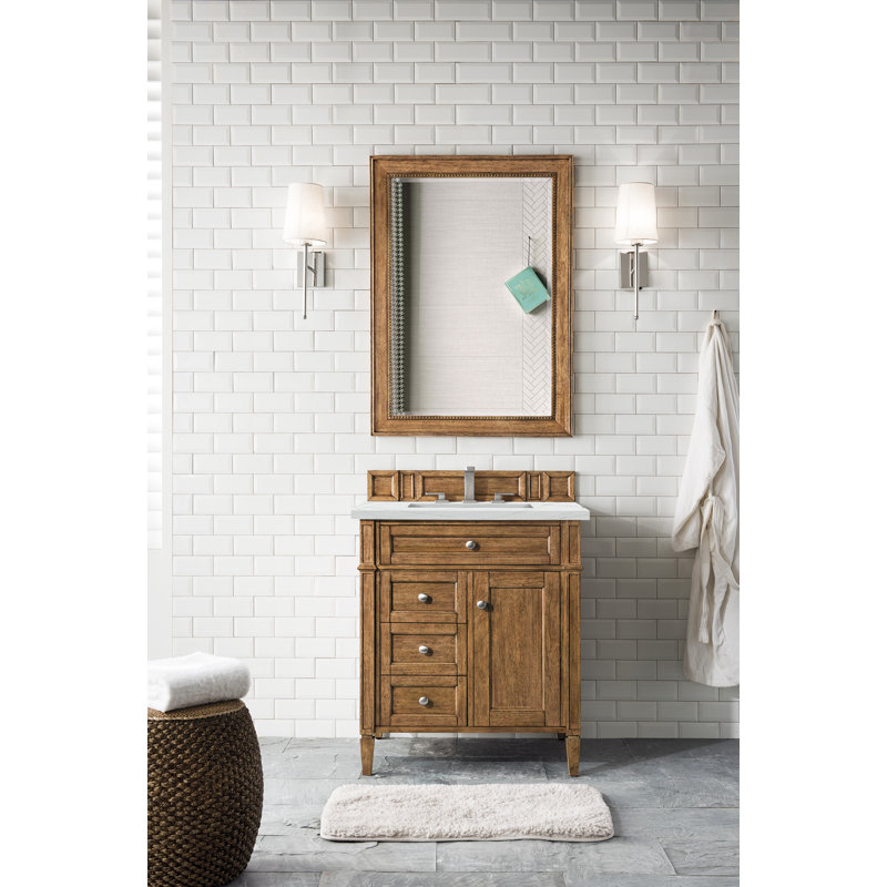 Brittany 30'' W Single Vanity, 8" Widespread, Ethereal Noctis, Saddle Brown