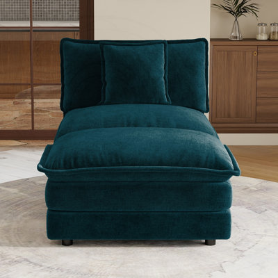 Modular Sectional Sofa with Armless 1-Seat and Ottoman