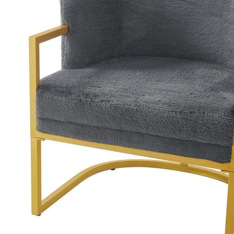 Chaise de lecture rembourrée Modern, Polyester gris