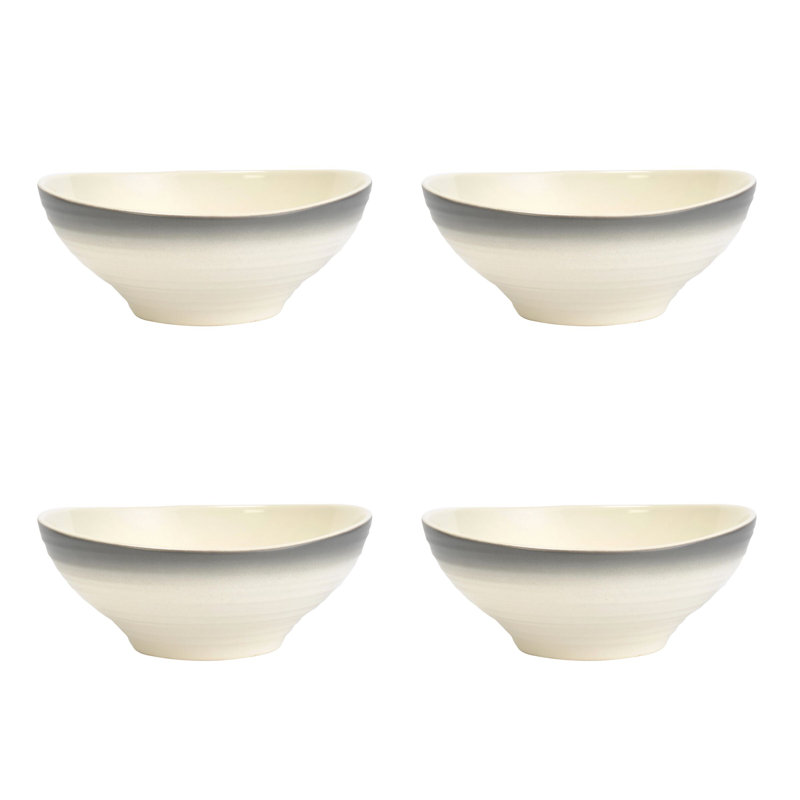 Swirl 16 Piece Dinnerware Set, Service for 4, Ombre Graphite