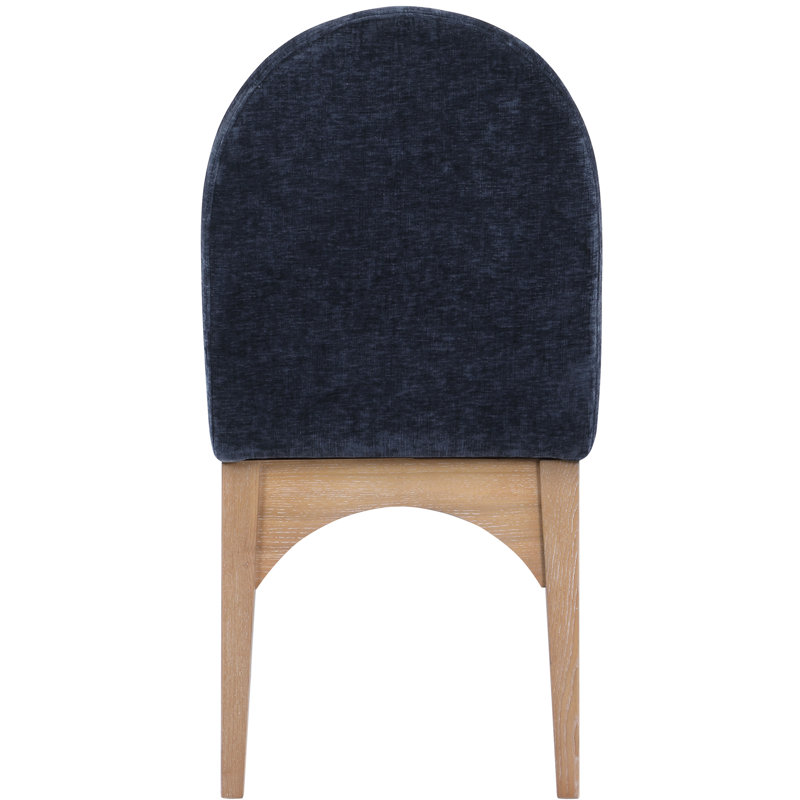 Waldorf 19.75'' H Upholstered Side Chair, Navy Chenille, Natural