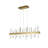A Gold Stainless Steel Frame Chandelier With Clear Crystals