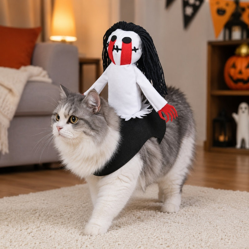 Déguisement d'Halloween effrayant d'Halloween avec poupée masquée, 9,5 x 7,5 x 4,3 pouces