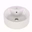 Vasque à poser ronde de 40 x 14,5 cm (15,7 x 5,7 pouces), en céramique blanche brillante, avec lavabo en céramique.