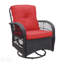 Ensemble de 3 chaises d'extérieur pivotantes à bascule en osier avec plateau en verre, pour la détente sur le patio et le balcon-589027389