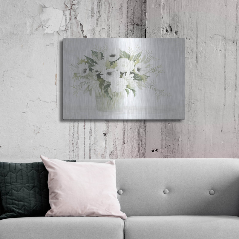 «Fresh Blooms 1» par Cindy Jacobs, art mural en métal, H 24 po x l 36 po
