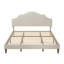 Lit plateforme tapissier avec tête de lit ajustable, rembourré en tissu de lin, lit plateforme de style simple et moderne sans sommier, assemblage facile-1957491233