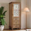 Armoire de rangement haute et étroite à 3 tiroirs pour le salon - Rustique