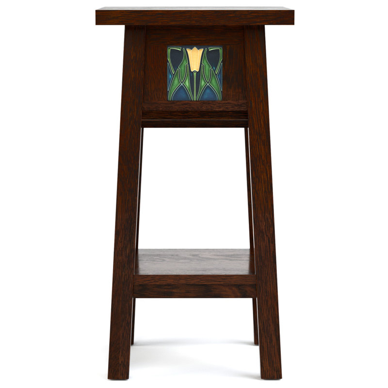 Solid Wood End Table, 24" H x 12.5" W x 12.5" D