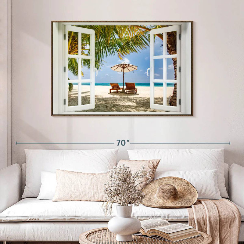 Neruda Window, 46" X 31", Floating Frame Walnut