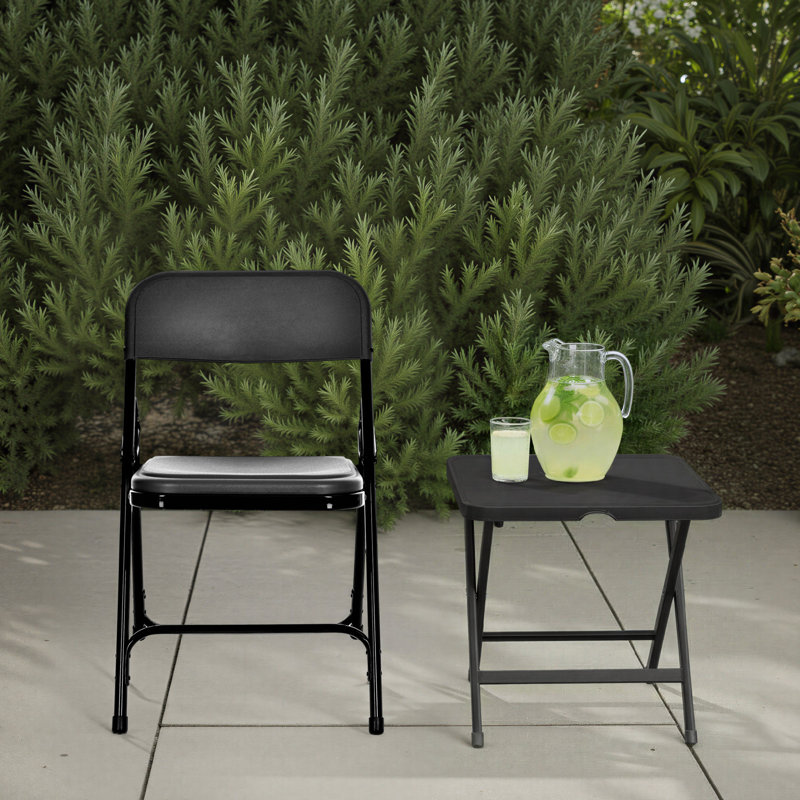 Lucille Plastic Stackable Folding Chair , Noir