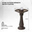 XBrand H 23,43 po, résine, poudre de pierre et fibre de verre à 1 niveau pour décoration extérieure, fontaine à bain d'oiseaux, brun foncé