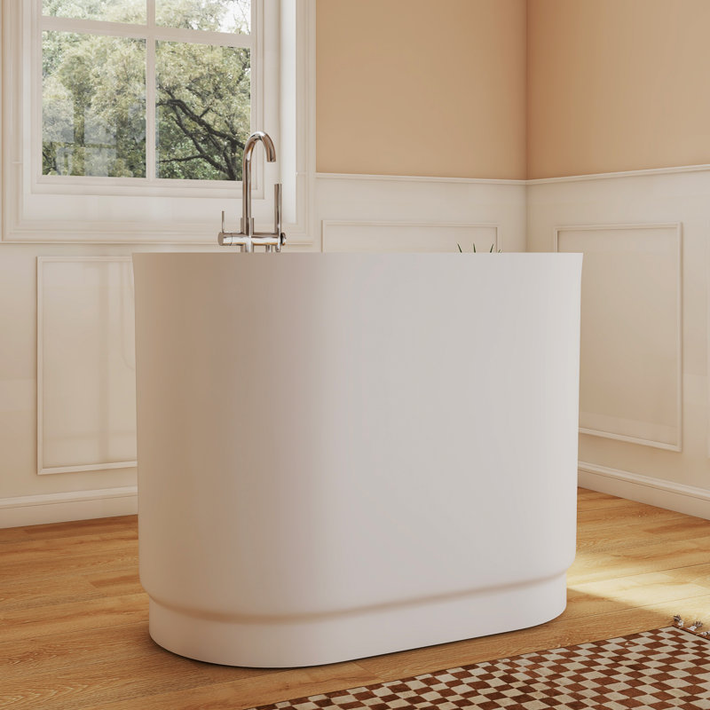 Fslefay 39'' Freestanding Bathtub Solid Surface Deep Soaking Tubs