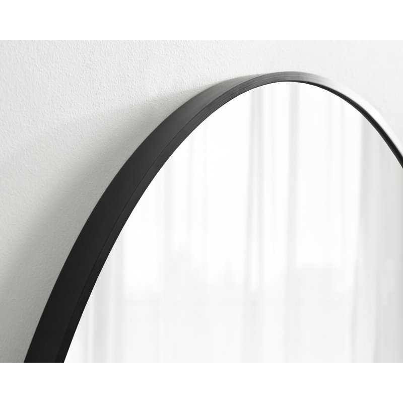 Miroir rond en métal Anacleta, Noir, 24 po x 36 po