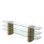Console Table Lunden Brushed Brass Finish - 4 Blocks