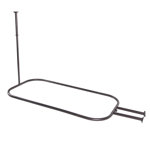 Utopia Alley Wall Mounted Hoop Shower Rod | Shower Curtain Rod for Clawfoot Tub, Ceiling Mounted with Adjustable Support, Stylish & Comfortable Bathroom Decor (58.3" L x 24" W) 