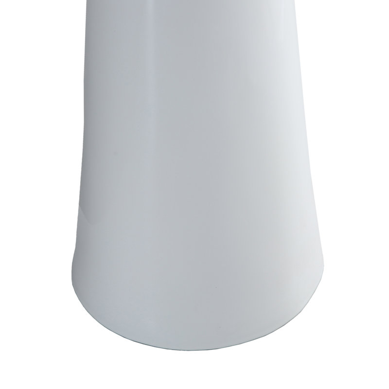 Lavabo de salle de bain piédestal circulaire en céramique avec trop-plein 34,62 po, Blanc