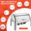 9QT Chafing Dish Buffet Set, Stainless Steel Roll Top Buffet Server, Catering Food Warmer Commercial Chafer for Catering
