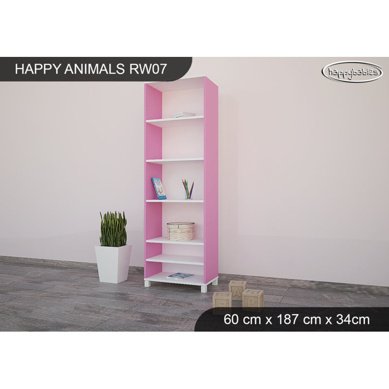 187cm H Cube Unit Kids Bookcase, Pink, 177cm H x 60cm W x 34cm D