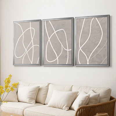 ABSTRACT Series DL XXXVI - Toile tendue avec châssis sur mesure - 3 pièces