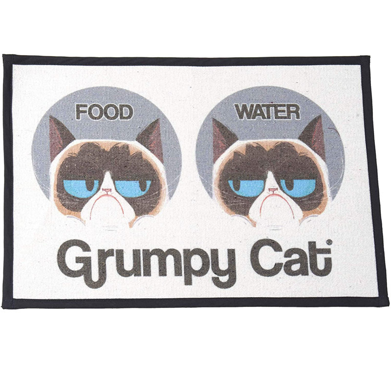 Grumpy chat nourriture en coton tissé imprimé à l’eau