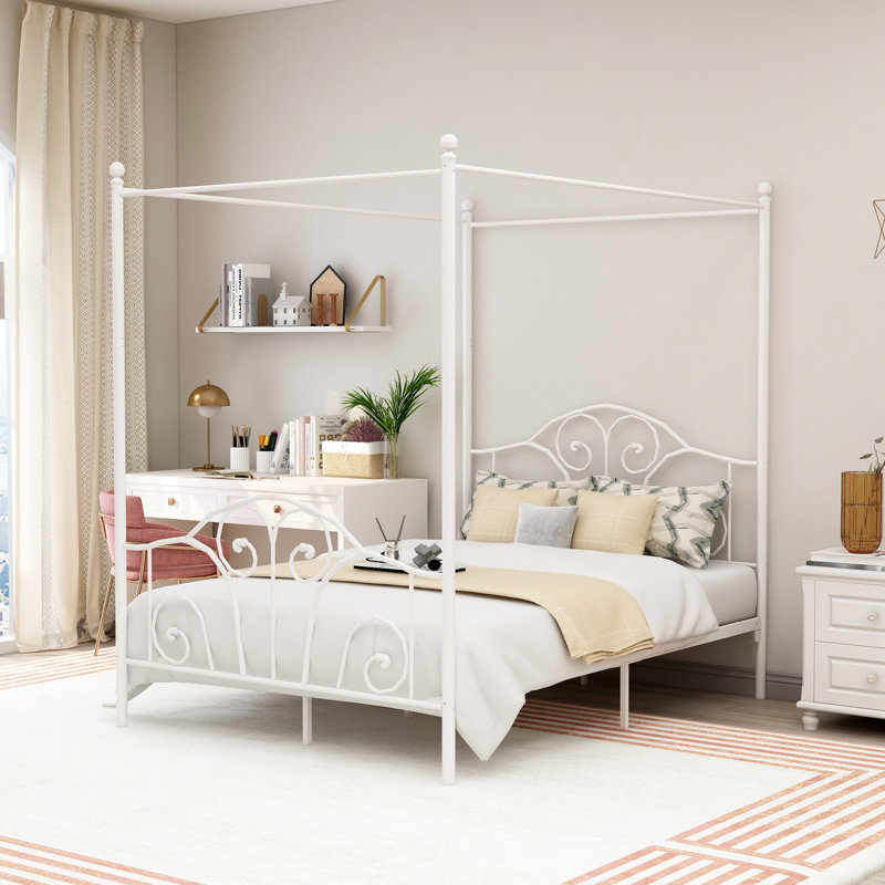 Alberts Metal Bed, Full/Double, White