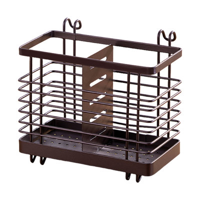 iron drain rack Tableware Storage Iron Wall Mounted Hollow Chopsticks Spoon Basket Suitable For Party Camping Picnic Kitchen Counter Office