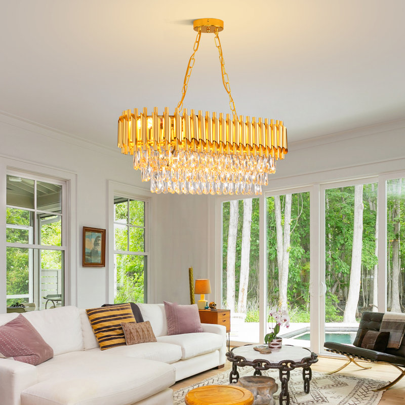 Lustre en cristal moderne pour salle à manger 8 lumières