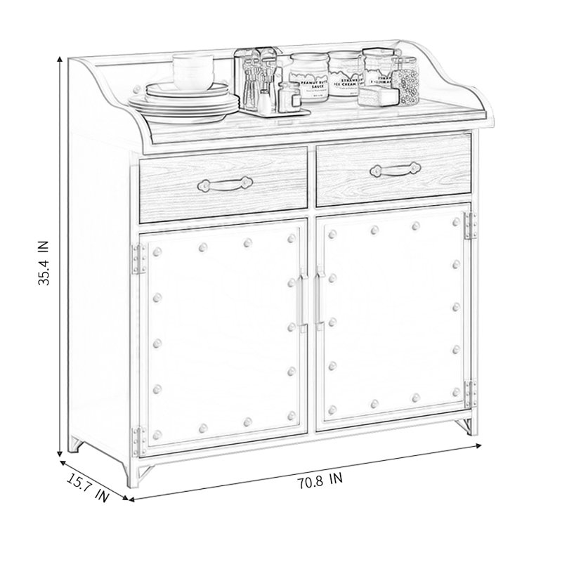 Buffet 70,86 po Kertina, Noir