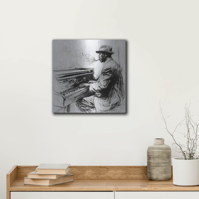 Art mural en métal «Jazz Serenade» par Andreas Magnusson, H 12 po x l 12 po