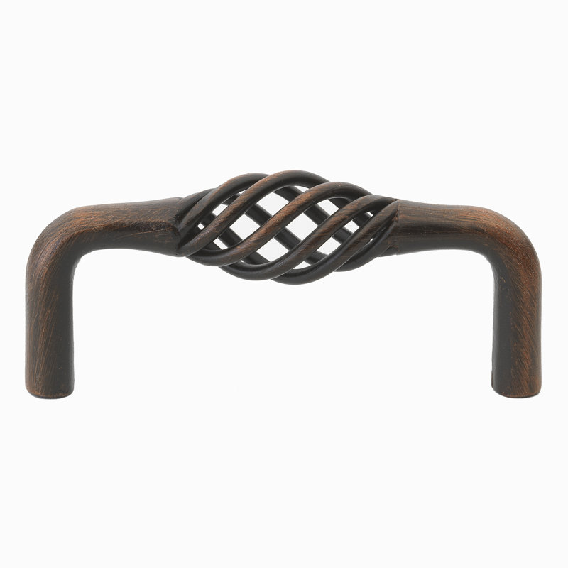 Poignée cage à oiseaux 3 3/4 po d'un centre à l'autre, Laiton antique, 3", 1