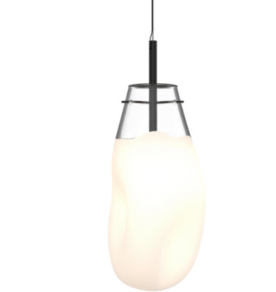 Liquid 1 - Light LED Pendant, 10.75" H x 6" W x 6" D, Poured White