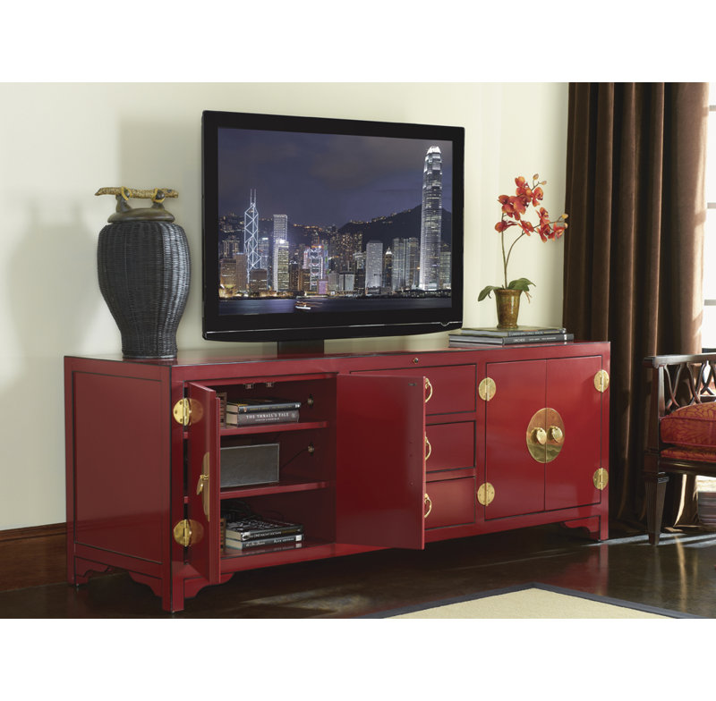 Studio Designs Pacific Isle Media Console In Color, Red
