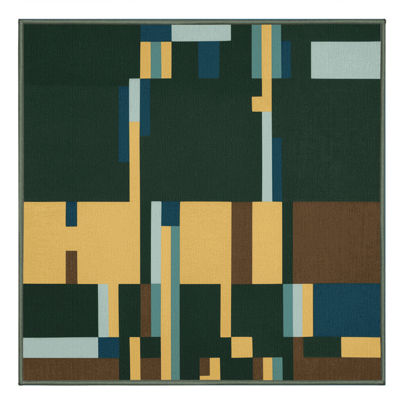 Plains In Pixels Rug, Square 3'