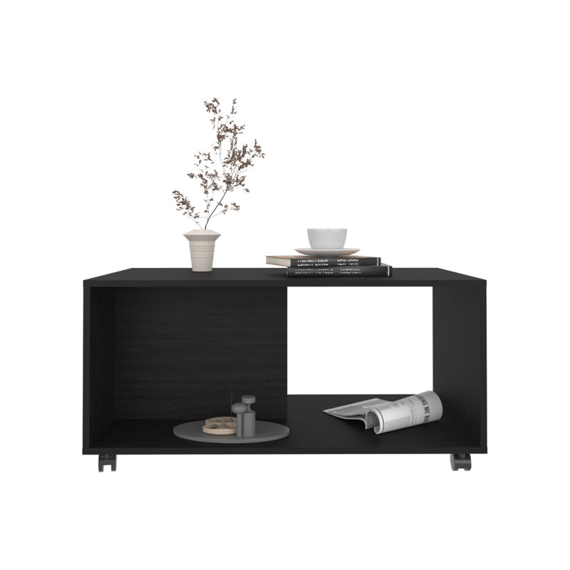 Table basse, 4 roulettes, 1 tablette