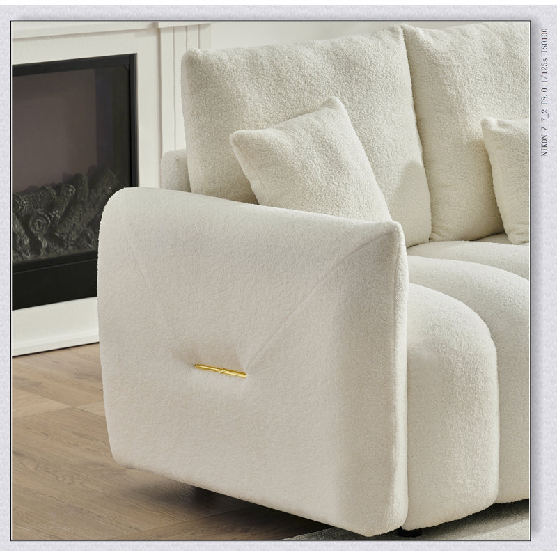 Méridienne 38,1 pouces en tissu Teddy