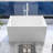 Gloss White Finish Acrylic Freestanding Bathtub With Seat: Spacious Rectangle Shape, Chrome Overflow & Pop-Up Drain