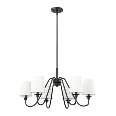 Sujal 6 - Light Steel Dimmable Classic / Traditional Chandelier