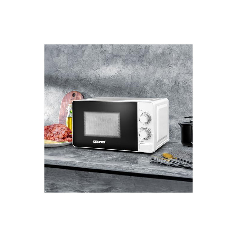 Geepas 32cm 20m³ L Countertop Microwave, White