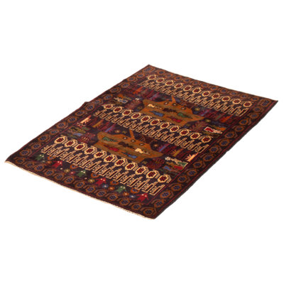 Tapis bleu foncé Saim Rare War 3 pi 1 po x 4 pi 8 po
