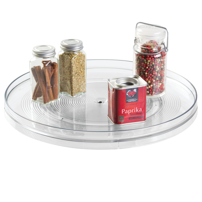 Clear Recycled Plastic 14-inch Turntable Organizer