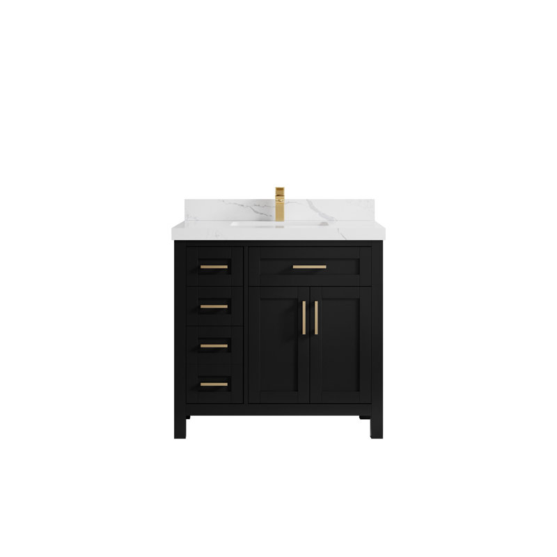 Ensemble de meuble-lavabo simple 36 po, Noir