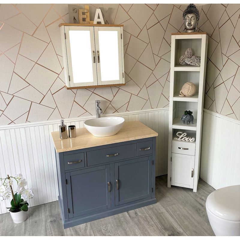 Ambe 410mm Single Bathroom Vanity with Vessel Ceramic Basin, Grey
