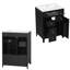 Ensemble de meuble-lavabo autoportant en MDF 24 po noir avec lavabo en céramique, poignées en métal, porte à fermeture en douceur, support de rangement-1557900798