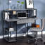 Bureau avec tablettes ouvertes et huche-543870849