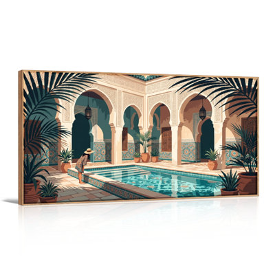 Moroccan Courtyard Canvas Wall Art Set Of 1